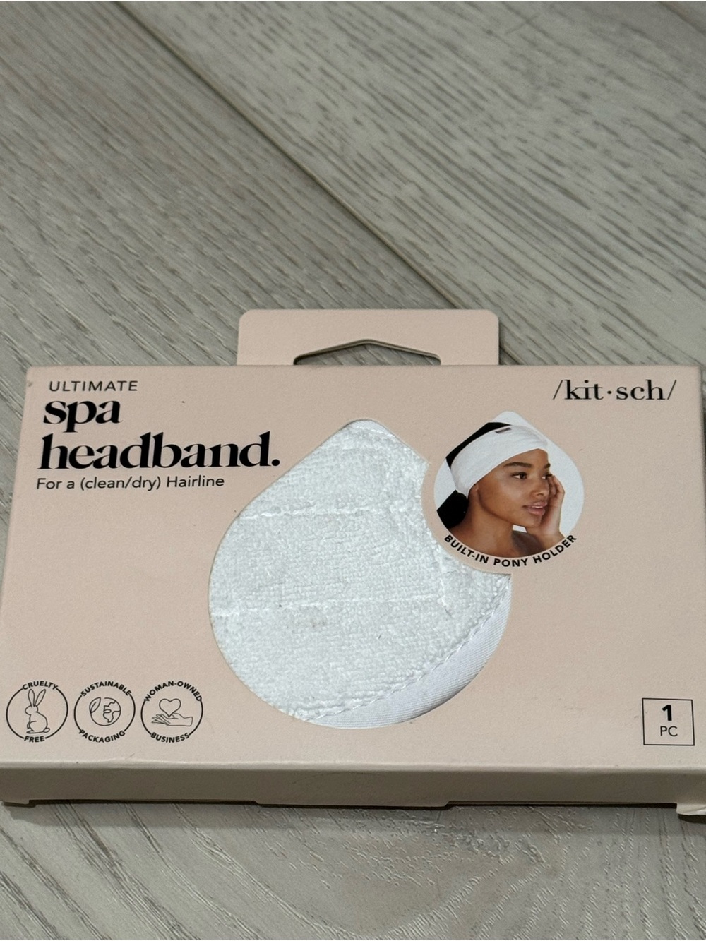 Kitsch Spa Headband in White Terry Cloth